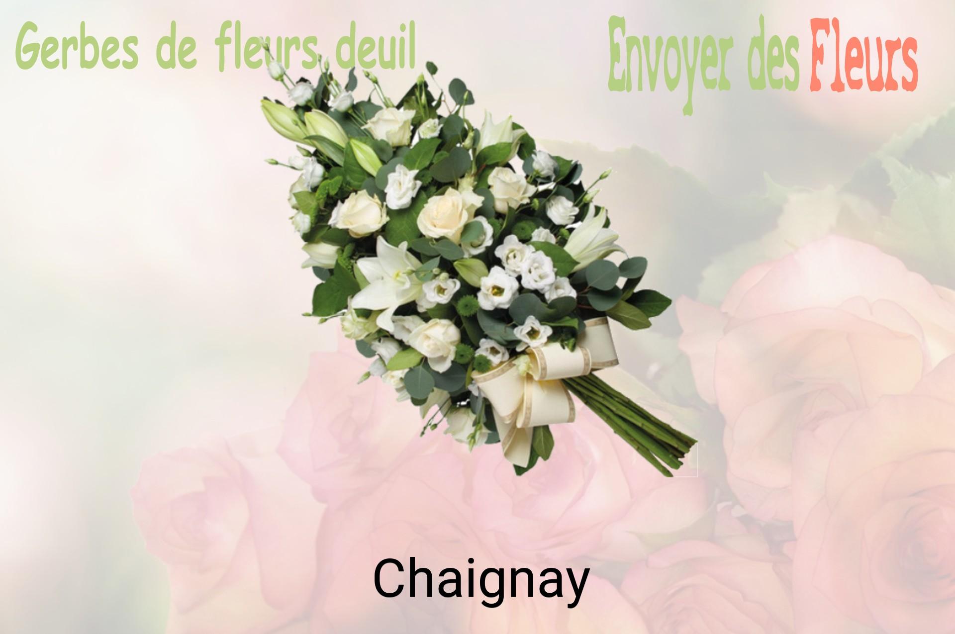 Gerbe de fleurs de deuil livrée à Chaignay